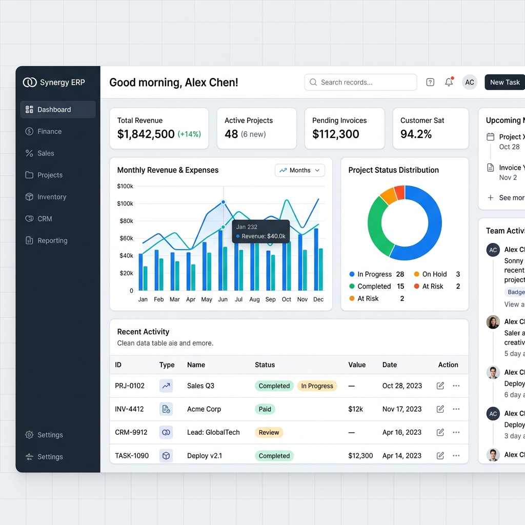 Custom Enterprise Software Dashboard